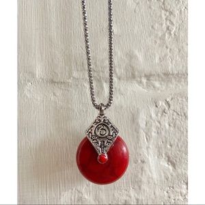 Fashion Jewelry silver chain marble charm necklace
